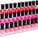 KINGROW Nail Polish Organizer Holder Rack 3 Layers Acrylic Display Rack Eyeglasses Shelf Essential Oils Ink Storage Holds Up to 48 (Fit 1-2oz Bottles)
