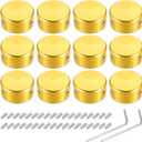 MECCANIXITY 12 Pcs Footswitch Toppers Guitar Pedal Button Caps Metal Footswitch Top Cover 3/8" for Guitar Effects Pedal Buttons, Gold