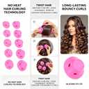 10-Piece Heatless Rollers Curlers Hair Set with Large and Small Soft Silicone Rollers for Overnight Curls, No Heat Styling (pink)