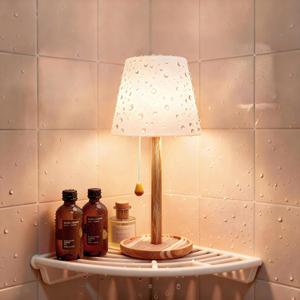 Cordless Shower Lamp Waterproof, Rechargeable Bathroom Lamp with 16 Color Changeable, Dimmable Table Lamp with Remote Control, LED Night Light for Inside Shower, Outdoor, Bedroom, Restaurant, Camping