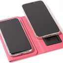 Duo Phone Case for 2 Phones | Multi Purpose Hiquality Leather Cell Phone Case, Cell Phone Wallet | Folding Variation | All Phone Types Available | iPhone, Galaxy, Motorola, etc | (Rose)
