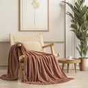 EVERGRACE Soft Chenille Throw Blanket for Couch, Cozy Plush Fuzzy Decorative Chenille Knit Throw Blanket with Tassels, Lightweight Blanket and Throws for Bed Sofa Gift Home Decor, Clay 50"x60"