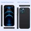 Miracase Compatible with iPhone 12 Pro Max Case, [Soft Anti-Scratch Microfiber Lining], Liquid Silicone Case Gel Rubber Shockproof Drop Protection Phone Case for 12 Pro Max, Black