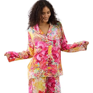 Womens Pajamas Set 2 Piece Long Sleeve Sleepwear Button Down Pjs Lounge Set Nightwear with Pockets,XXL