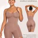 SHAPELLX Shapewear Tummy Control Seamless Bodysuit Waist Trainer Mid Thigh Slim Butt Lift Body Shaper (Beige, S)