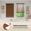 2" Slats Wood Blinds for Indoor Windows: Cordless Solid Wooden Blind&Shades, 42.5"W x 64"H