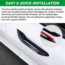 Shademax 4PCS Door Handle Protector for 2020-2024 2025 Tesla Model Y/ 2026 Model Y Juniper/ 2021-2025 2026 Model 3 Handle Cover Wrap Door Sill Protector Covers Accessories Anti-Freeze Glossy Black