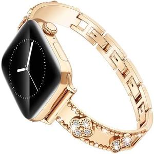 Amazon.com: Vipluck Metal iWatch Jewelry Band for Women, iWatch Bands for Women 38mm 40mm 41mm 42mm Series 10 9 8 7 6 5 4 3 2 1 SE, Dressy Band, Bling, Cute Lucky Clover Dressy iWatch Bracelet Rose Gold : Cell Phones & Accessories