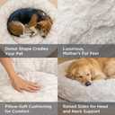 Best Friends by Sheri The Original Calming Donut Dog Bed for Extra-Large Dogs up to 150 lbs, Lux Faux Fur, Gray, 45" x 45"