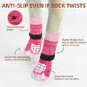 PUPTECK Anti-Slip Dog Socks with Double Sides Grips for Small Medium Large Dogs Hardwood Floors Prevents Licking, Dog Shoes for Hot Pavement Traction Control for Senior Dogs, Fuschia, S