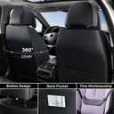 Coverado Universal Seat Covers Full Set, 5 Seats Universal Seat Covers for Cars, Waterproof Nappa Leather Car Seat Covers with Head Pillow, Auto Protectors Fit for Most SUV Pick-up Truck-Black&Purple