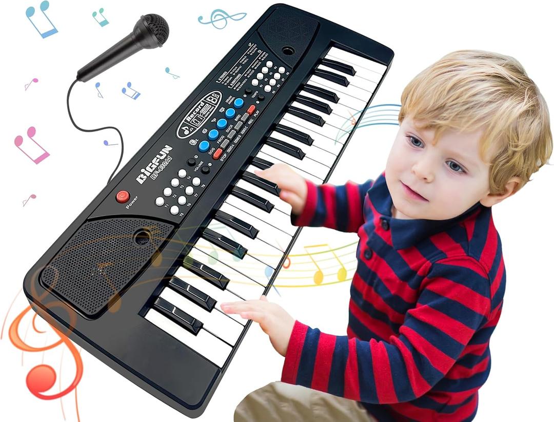 Kids Piano Keyboard, 37 Key Portable Electronic Piano for Kids Ages 3-6, Keyboard with Microphone Musical Toy Birthday Educational Xmas Gift Toys for 3 4 5 6 Year Old Boys Girls