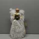 Christmas Angel Tree Topper with Lights - 15.7" Angel Tree Topper - Battery Powered for Indoor & Outdoor Christmas Decoration Elegant and Durable Lighted Topper Angel