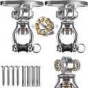 SELEWARE Silent Bearing Swivel Swing Hangers Stainless Steel Swing Hooks Ceiling Mount Swing Bracket for Aerial Yoga Silks Swing Chair Heavy Bag Swing Set Indoor Outdoor Swing 2 Pack