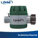 Orbit Mechanical Water Timer - Adjustable Irrigation Shutoff for Lawn & Garden Watering - Battery-Free Clockwork Hose Faucet Timer with Easy Grip Dial & Manual Bypass - 62034