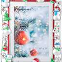 GUOER Picture Photo Frame 5x7 Inch Snowflake Christmas Metal Photo Display Picture Frames with High Definition Glass Front Gift Ideas Tabletop Home Decorative (Snow Man)