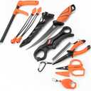 KastKing SteelStream 8pc Fishing Tool Kit - Fishing Pliers with Lanyard, Fillet Knife, Floating Fish Lip Gripper, Fishing Braid Scissors, Tool Retractor, Fishing Hook Remover, Bungee Cords