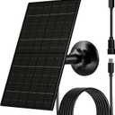 FUTUREZEN 6W Solar Panel for Security Camera Outdoor, 5V USB/USB-C Solar Charger Compatible with Rechargeable Battery Cameras, IP66 Waterproof, 360 Adjustable Mount, 9.8ft Cable (1 Pack, Black)