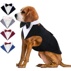 Dog Birthday Clothes boy acceserories Collars Black Dog Tuxedo for Medium Dogs Wedding Outfit Stitch Costume Doggy Formal wear, Large
