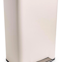 SIMPLI-Magic 13.2 Gallon/50 Liter, Kitchen Trash Can, Stainless Steel, Step-On Garbage Bin with Removable Inner Bucket for Kitchen, Office, and Bedroom, White 25x16x11