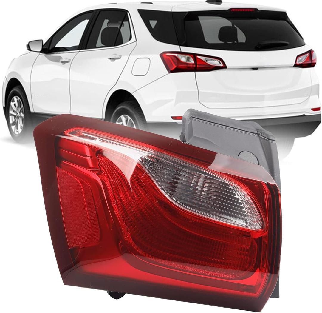 Dasbecan Left Driver Side Outer Taillight Assembly Compatible with 2018 2019 2020 Chevy Equinox Replaces 84769835 Rear Brake Lamp Halogen Type
