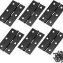 Murtenze 6 Pack 2.5 Inch Door Hinges, Black Butt Hinges with Mounting Screws