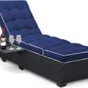Outdoor Chaise Lounge Chair Cushion, Non-Slip Patio Chaise Lounge Cushions Waterproof for Outdoor Furniture, Thickened Patio Pool Lounger Chair Cushion, 76.4 x 22.8 x 4.7 Inches, Navy