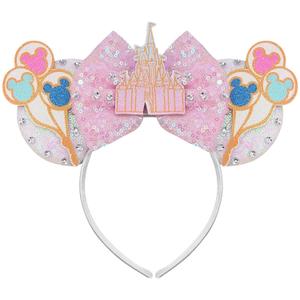 Castle Mouse Ears Headband Sequin Pink Mouse Ears Mouse Ears Bow Headbands Christmas Headbands for Adults