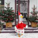 Christmas Women Elf Costume Goose Outfit Porch Goose Clothes for 23'' Cement Statue Cute Costume Outdoor Lawn Yard Patio Decor