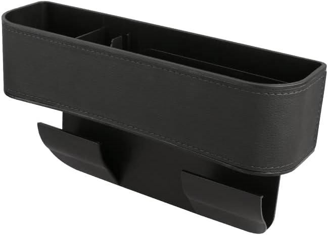 JEYODA Car Seat Gap Filler Organizer, Car Organizer Front Seat, Pack Auto Console Side Storage Box with Cup HoldersCar Organizers and Storage for Holding Phone, Sunglasses, Wallet 1PC (black)