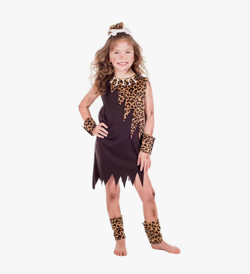 fun shack Cave Girl Costume Kids, Cavegirl Costume Girls, Girls Caveman Costumes, Halloween Costumes for Kids L