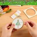 2 x 12 Pcs Christmas Embroidery Kit,Hand Embroidered Christmas Ornament Kit,Cross Stitch Kits - DIY Embroidery Kit for Adults Beginners with Easy Instructions(Green)