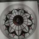 Tiffany Style Ceiling Light Vintage Stained Glass Flush Mount Ceiling Lighting Fixtures Lamps (12 Inch W)