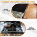 Stove Gap Covers Stainless Steel, Stove Gap Filler Between Stove and Counter, Stove Gap Guards and Range Trim Kit, Easy Retractable Length 13.8" to 27.6", Width 1", Heat-Resistant Stove Guard (2 Pack)