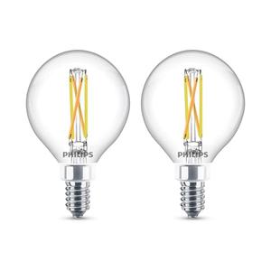 PHILIPS LED 60W G16.5 1-Pack Ultra Definition Soft White (2700K) 500 Lumen (5W = 60W) Dimmable Clear Flicker-Free Light Bulbs