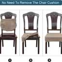 2 x Genina Waterproof Seat Covers for Dining Room Chair Covers Waterproof Dining Chair Covers (2 PCS-Rear-gapped, Chocolate)
