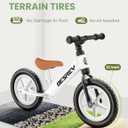 besrey Toddler Balance Bike 2 Year Old, All-Metal Frame | 12" Motion-Activated Lighting Wheels | All-Terrain | Kids Bike with Padded Adjustable Seat | Gift Bike for Boys Girls 2 3 4 5 Years Old (White)