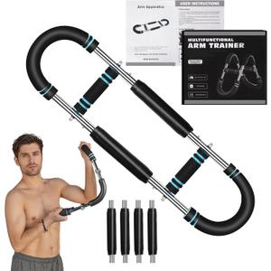 30-120lb Twister Arm Trainer,Adjustable Arm Chest Exerciser with 4 Resistance Springs for Men & Women Upper Body Workout,Detachable Power Twist Home Fitness Equipment