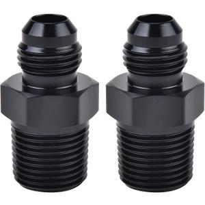 EVIL ENERGY 6AN Male Flare to 3/8" NPT Pipe Fitting Adapter Aluminum Straight Black 2PCS