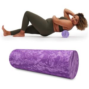 Gaiam Restore Foam Roller for Muscle Massage - Deep Tissue Muscle Massager for Sore Muscles & Stimulation - Total Body Pain Relief, Back, Neck, Foot, Calf, Leg, Arm (18 Inch and 36 Inch)
