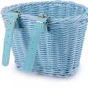 Bike Basket Kid Bicycle Basket Bike Accessories, 1pc Bicycle Bell with Stickers, 1pc Kid Bicycle Front Basket and 1pairs Colorful Ribbons Tassels Decoration for Girl Boy