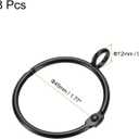 uxcell 28 PCS Openable Curtain Rings Metal Eyelet Hangers Ring 1.5 Inch Interior Diameter for Drapery Curtain Rods Black