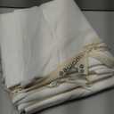 MooMee Bedding Duvet Cover Set 100% Washed Cotton Linen Like Textured Breathable Durable Soft Comfy (Solid Off White, Full 80"x90")