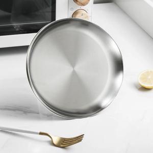 304 Stainless Steel Western Food Plate BBQ Dessert Fruit Buffet Plate,Silver