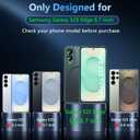 OWKEY for Samsung Galaxy S25 Edge Case 6.7'', Magnetic S25 Edge Case for Magsafe with Tempered Glass Screen, [Shockproof Military] Translucent Back Slim Bumper Cover Phone Case Galaxy s25 Edge, Green