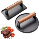 Kitchen Tools 5.7"Cast Iron Smashed Burger Press, 8 bacon Grill Press Crispy Smash Burgers Burger Tool for Grill and Griddle BBQs and Tailgates Gifts for Men and BBQ Enthusiasts