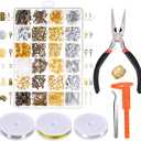 PAXCOO Jewelry Making Supplies Kit - Repair Tools with Accessories, Pliers, Findings, Beading Wires for Adults and Beginners