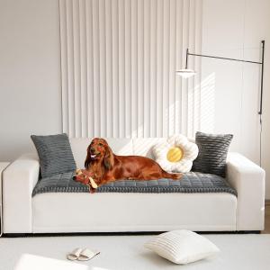Mitid Sofa Cover Fuzzy Couch Cover for Pet, Couch Covers for Dogs Washable Non-Slip Sofa Slipcover Cushion Protector Pets Friendly Mat Bed (27.6" x 59.06", Dark Grey)