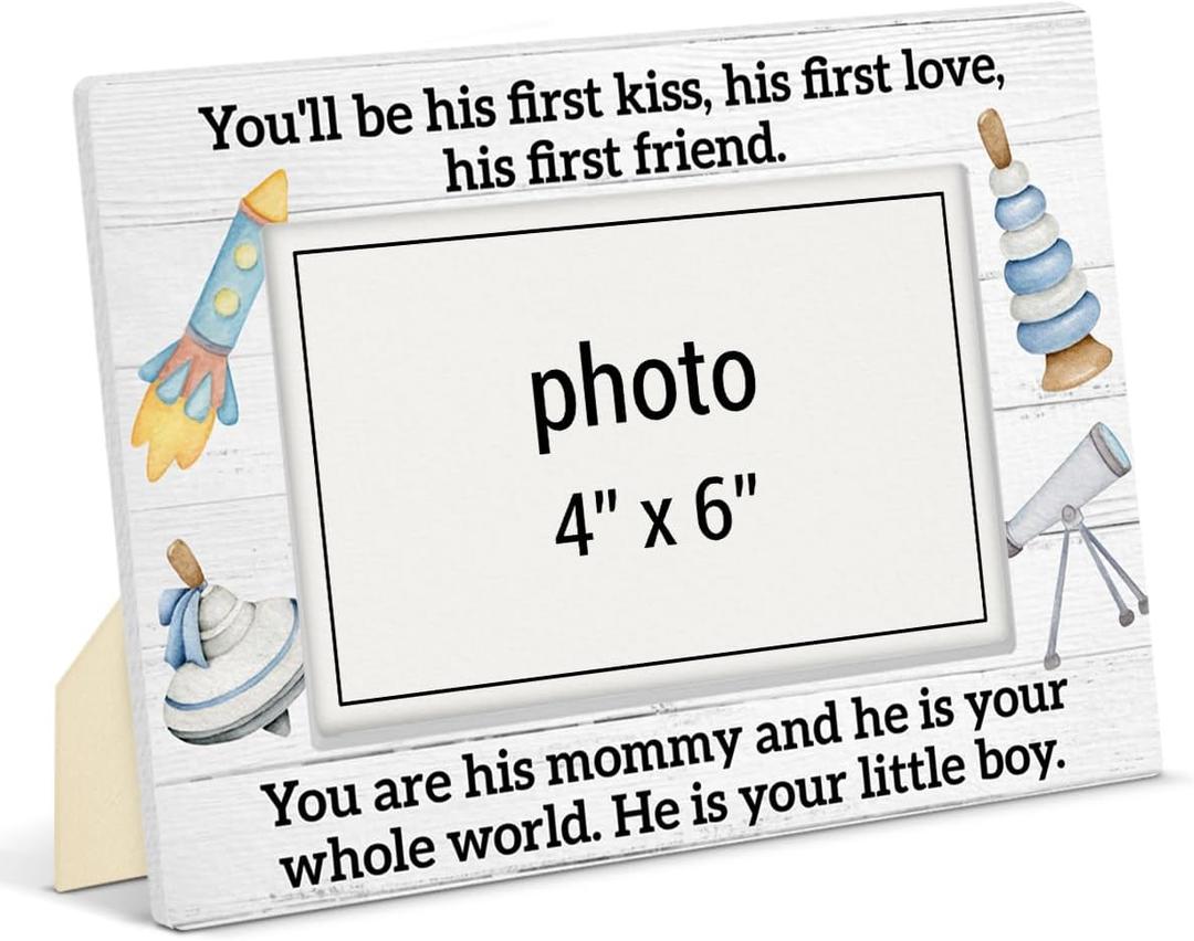 New Mom and Son Picture Frame Gifts for Women After Birth Boy Mom