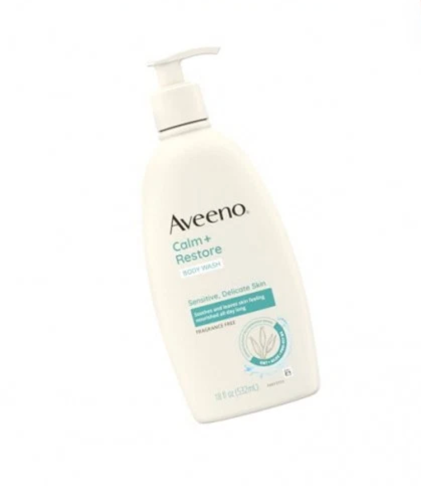 Aveeno Calm + Restore Daily Body Wash for Sensitive, Delicate Skin, Gentle Clean
